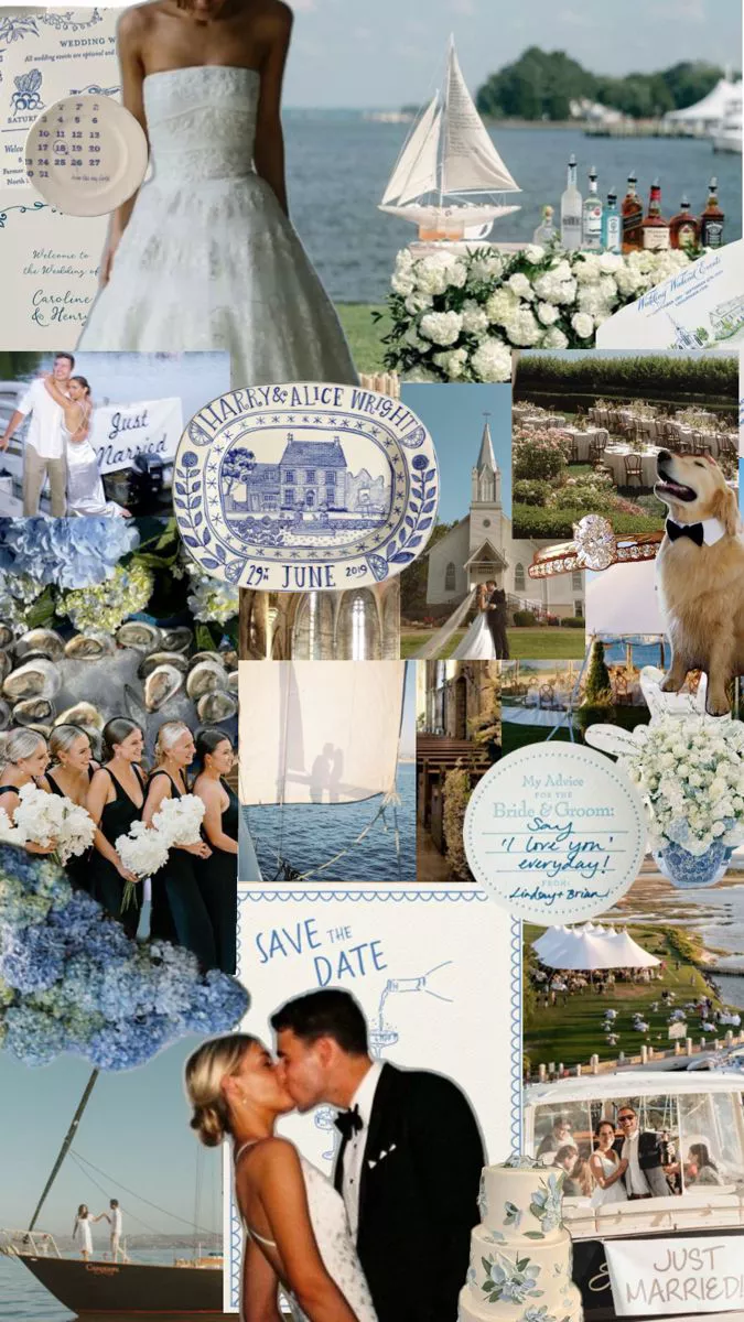 Wedding event mood board with elements of wedding event